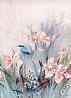 Unknown Artist Kingfisher and Iris painting